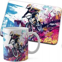 ZESTAW KUBEK + PODKŁADKA DRUK - ROWER BMX MTB SPORT