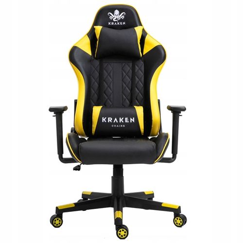 FOTEL GRACZA GAMINGOWY OBROTOWY KRZESŁO BIUROWE DO BIURKA ŻÓŁTY na Arena.pl