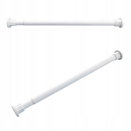 DRĄŻEK ROZPOROWY DO SZAFY PRALNI ZASŁON GARDEROBY REGULOWANY 50-80cm BIAŁY na Arena.pl