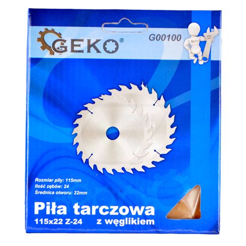 PIŁA TARCZA WIDIOWA DO CIĘCIA DREWNA 115x20 24 ZĘBY TNĄCE GEKO G00100 na Arena.pl