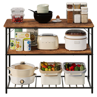 SZAFKA WYSPA KUCHENNA PÓŁKA REGAŁ LOFT INDUSTRIALNA RUSTYKALNY BRĄZ 120 CM