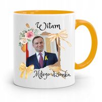 Kubek Żółty Prezydenta Andrzej Duda Pis Dla Ciebie Z Nadrukiem Ze Zdjęciem