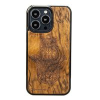 drewniane etui na iphone 13 pro hamsa imbuia