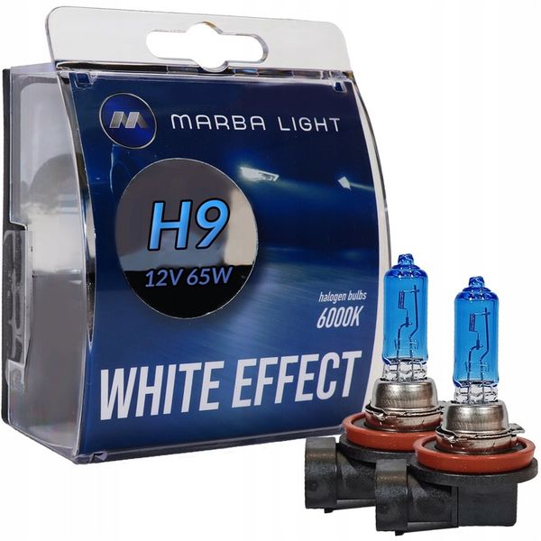 ŻARÓWKI H9 65W 12V MARBA LIGHT WHITE EFFECT BIAŁE zdjęcie 1
