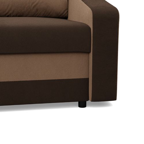 Sofa rozkładana, mikrofaza, AURELO, 148x87x90 cm, brąz | TYLETEGOTU na Arena.pl