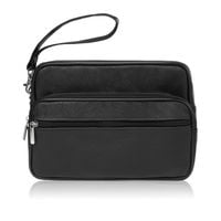 saszetka męska skórzana do ręki klasyczna czarna pojemna abruzzo abr-08