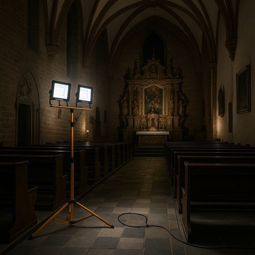 Halogen LED Statyw Budowlany Naświetlacz 2X 60W Zestaw Stojak RIWALL na Arena.pl