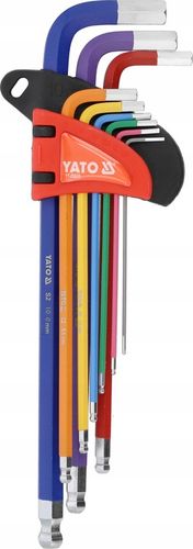 KLUCZE IMBUSOWE DŁUGIE 1,5-10mm 9el. IMBUSY HEX ZESTAW IMBUSÓW Z KULĄ YATO na Arena.pl