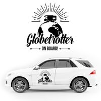 NAKLEJKA NA SAMOCHÓD wodoodporna góry słońce globtroter KAMPER camper 35 cm