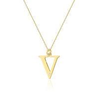 Złoty Naszyjnik Celebrytka Litera "V" Brylant Grawer