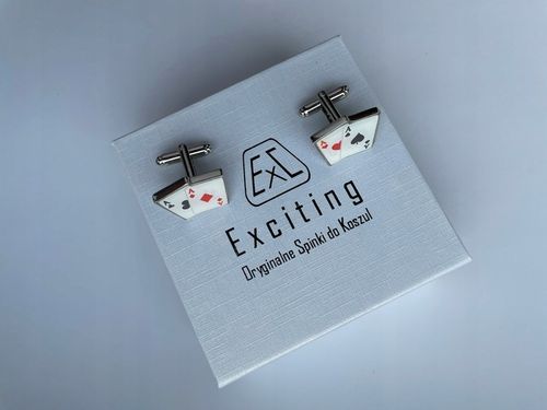 Spinki do mankietów EXC Poker Karty do Gry Kareta 4 Asy 2 Pary dla Szulera na Arena.pl