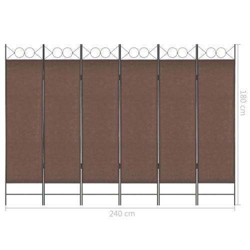 Parawan 6-Panelowy, Brązowy, 240 X 180 Cm na Arena.pl
