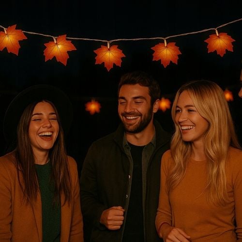 GIRLANDA ŚWIETLNA LAMPKI LED LIŚCIE KLONU DEKORACJE JESIENNE HALLOWEEN na Arena.pl