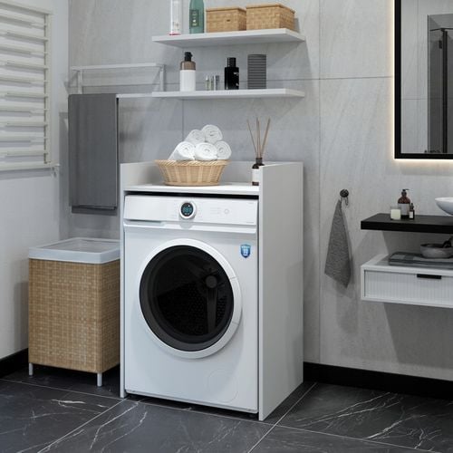 SZAFKA NA PRALKE ŁAZIENKOWA BIAŁA SŁUPEK REGAŁ na Arena.pl