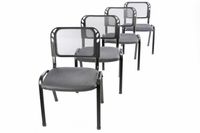 Zestaw 4 krzeseł kongresowych do ustawiania w stos - szary