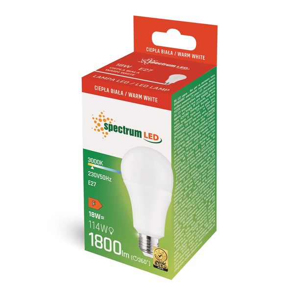 LED GLS E-27 230V 18W WW A70 SPECTRUM zdjęcie 2