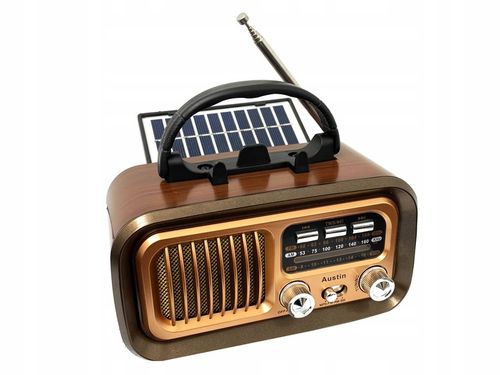 Retropolis AUSTIN Vintage Radio Retro Solar USB microSD Bluetooth na Arena.pl
