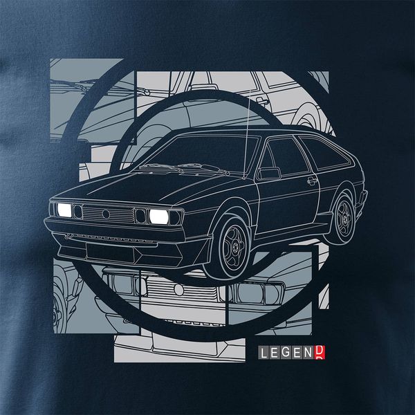 Koszulka z samochodem VW Scirocco męska granatowa REGULAR S zdjęcie 2