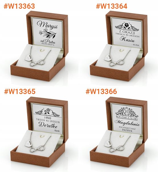 Srebrna bransoletka INFINITY ROCZNICA serce GRAWER zdjęcie 6