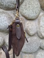 Torebka damska Listonoszka ZAMSZ NATURALNY CZEKOLADA Vera Pelle