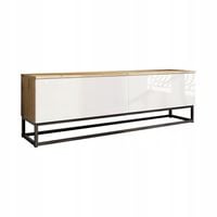 Szafka loftowa RTV 180cm biała / dąb artisan