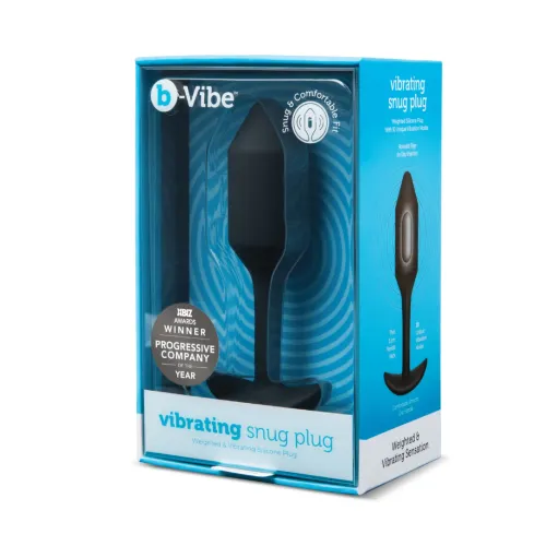 b-vibe vibrating snug plug 2 black - wibrująca zatyczka anatomiczna 112g na Arena.pl
