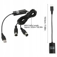 KABEL MIDI INTERFEJS NA USB DO KOMPUTERÓW I INSTRUMENTÓW CYFROWYCH 19.5CM