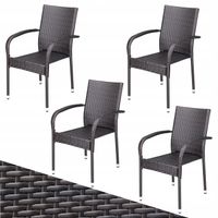 4x Krzesło ogrodowe rattan zestaw krzeseł ogrodowych wygodne balkon