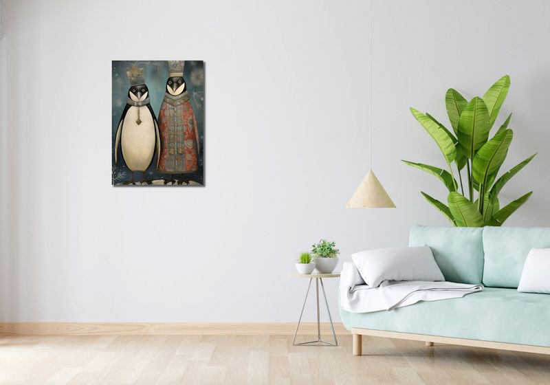 Obraz 50x70cm Królewskie Pingwiny zdjęcie 2