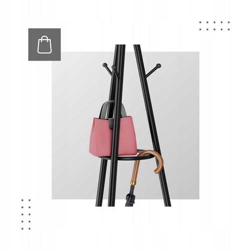 Wieszak stojak na ubrania MARK ADLER stojący stalowy 9 haczyków czarny na Arena.pl