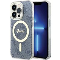 Etui Guess do iPhone 15 Pro, Niebieski, MagSafe