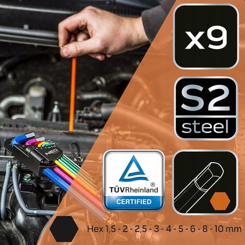 NEO TOOLS Długie Kolorowe Klucze IMBUSOWE I TORX 18 szt. IMBUSY na Arena.pl