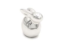 Króliczek wielkanocny srebrny królik ceramiczny dekoracja świąteczna