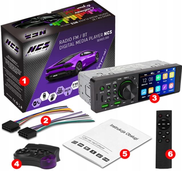 RADIO SAMOCHODOWE 1DIN EKRAN 4,1" USB BLUETOOTH SD zdjęcie 2