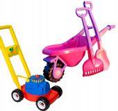 74 cm Duża taczka do piasku, ogrodowa + kosiarka