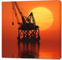 Obraz 90x90cm Sylwetka Przemysłu