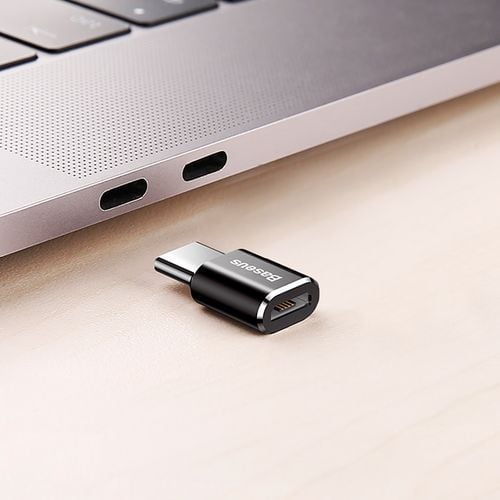 adapter mini przejściówka z micro usb na usb-c - czarny na Arena.pl