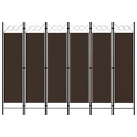 Parawan 6-panelowy, brązowy, 240 x 180 cm
