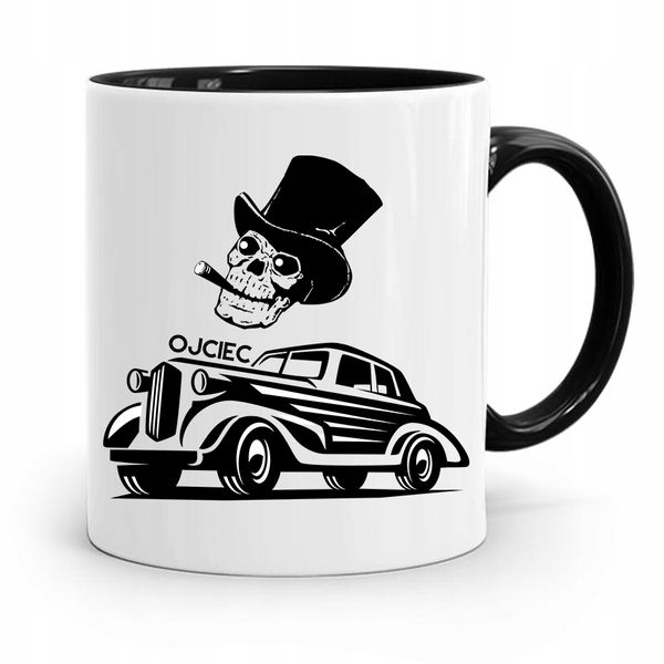 Kubek Czarny Prezent Na Dzień Ojca Dla Taty Ojciec Z Nadrukiem Ze Zdjęciem zdjęcie 1