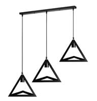Lampa sufitowa metalowa loft trójkątna wisząca AT39-3SZ-Black