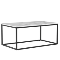 Stolik kawowy efekt marmuru biało-czarny DELANO