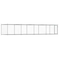 Klatka dla psa, z drzwiami, szara, 8x2x1,5 m, stal