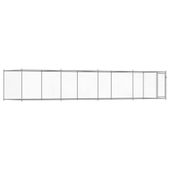 Klatka dla psa, z drzwiami, szara, 8x2x1,5 m, stal