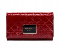 portfel skóra naturalna czerwony monnari