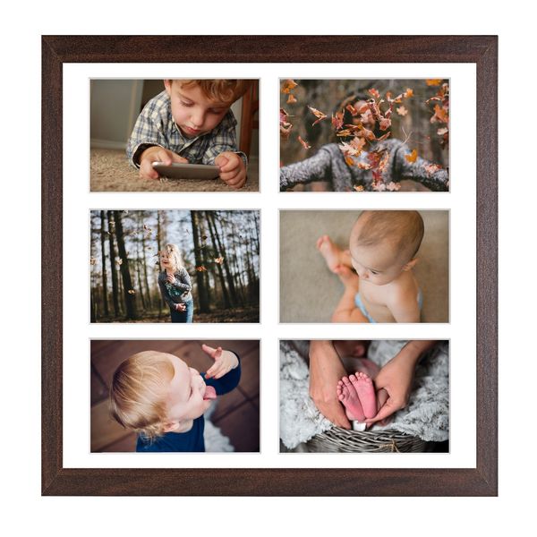 Ramka na 6 zdjęć Hekla 40x40x6 MDF galeria brązowy 1szt. zdjęcie 1