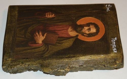 Ikona Święty Tomasz patron architektów cieśli geodetów kamieniarzy stolarzy na Arena.pl