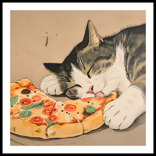 Plakat 80x80cm Pizza Dla Kota na Arena.pl