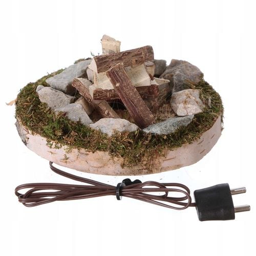 OGNISKO Z KAMIENIAMI I OŚWIETLENIEM 4,5V do dekoracji Szopki - 4cm wysoki na Arena.pl