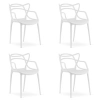 Krzesło białe KATO plastikowe do kuchni jadalni nowoczesne oparcie x4
