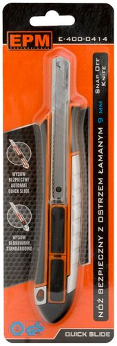 nóż, nożyk z ostrzem łamanym aluminiowy bezpieczny 9mm - e-400-0414 na Arena.pl